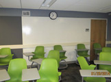 View of chairs and whiteboard.