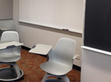 Upclose picture of the student chair and desk