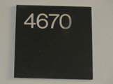 Up close photo of the room number 4670