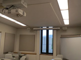 Photo of the projector on the ceiling