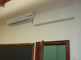 Wall-mounted heating unit.