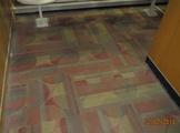 Carpeted floor.