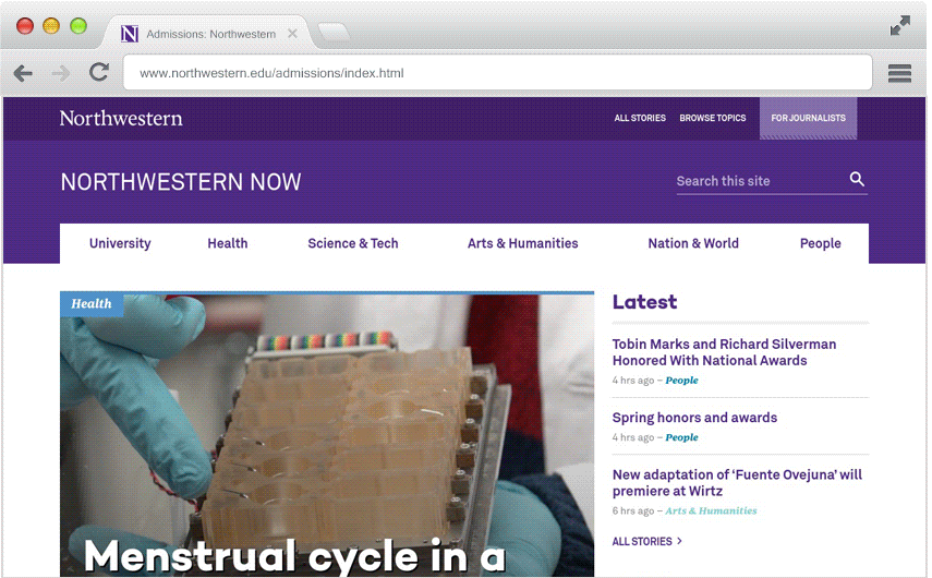 Northwestern Now website