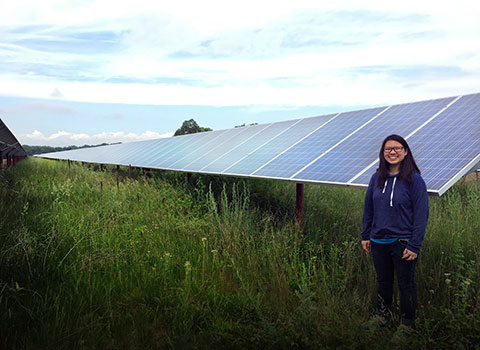 Students with solar panels