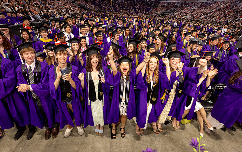 students at commencement