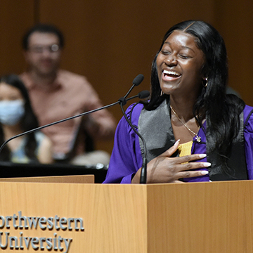 student singing at baccalaureate