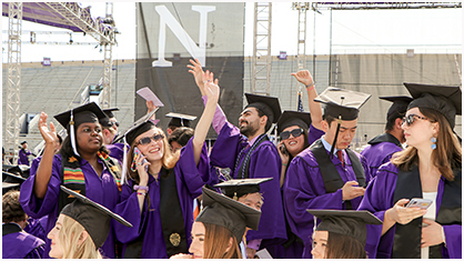 students at commencement