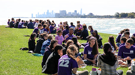 students on lakefill