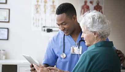 nurse with patient