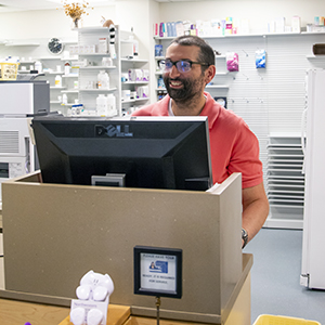 The Health Service Pharmacy is located in the first floor lobby at 633 Emerson Street on the Evanston Campus.