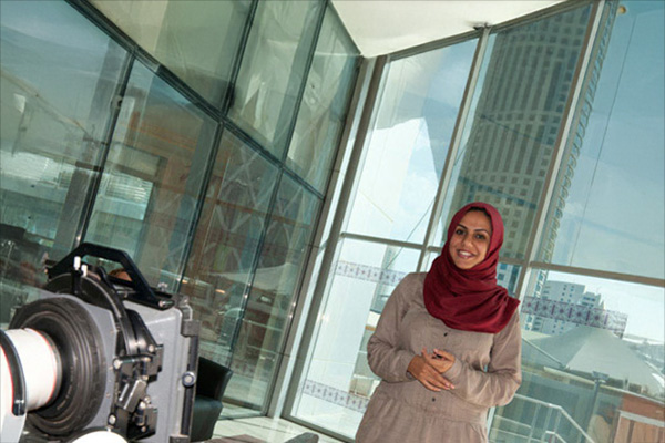 student journalist on the Doha campus