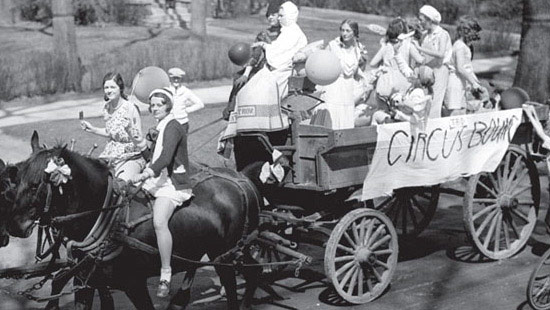 1932 - "The World's Great Collegiate Circus," which grew from a small fundraiser in 1908 to a full three-ring circus in 1932, folded its big top when administration said planning the event took too much time from the real purpose of the University.