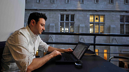 Continuing Education student using a computer