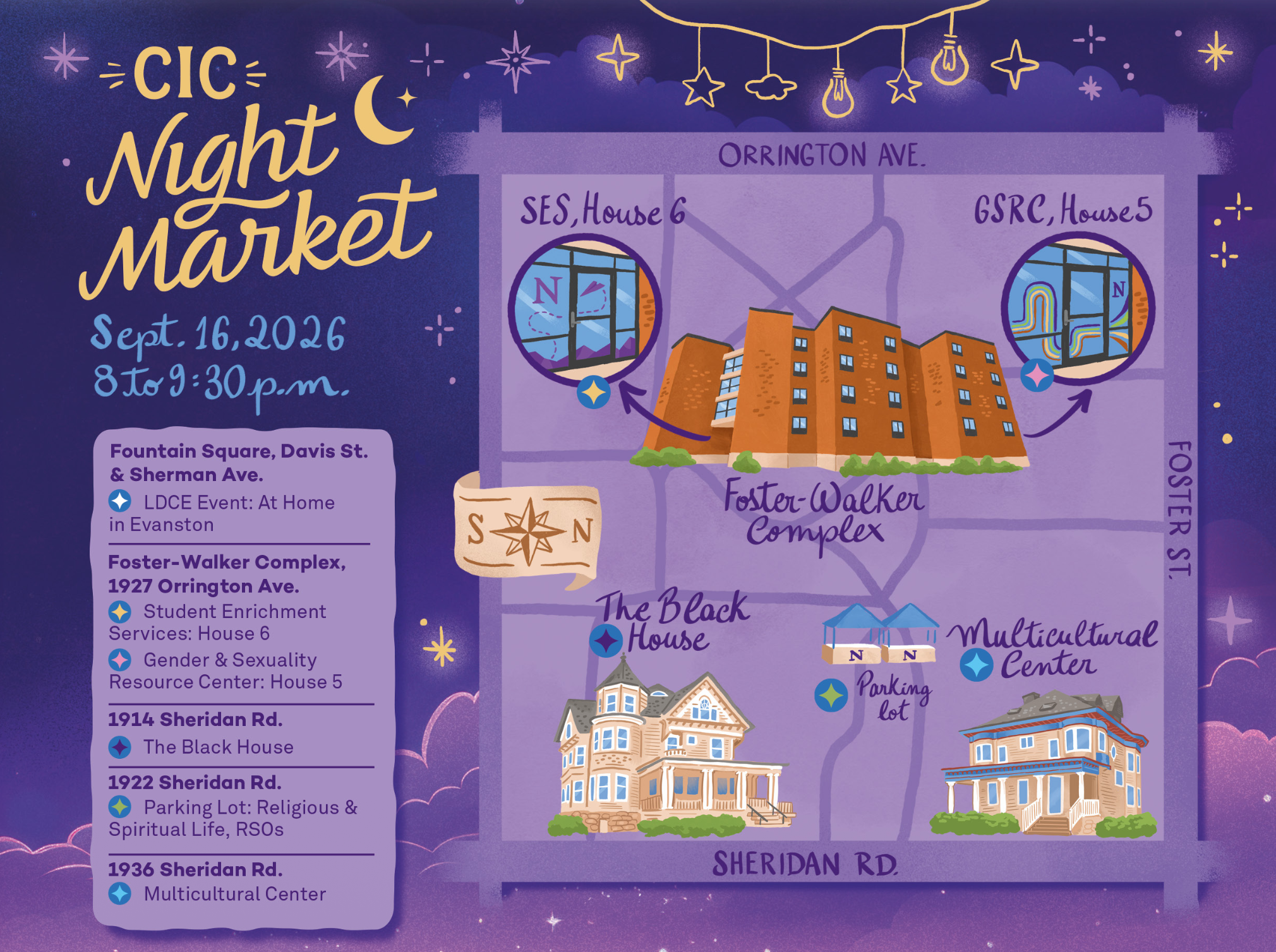 CIC Night Market Map and Postcards