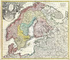 Old Map of Skandinavia