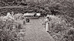 The first seeds of the Shakespeare Garden, designed by famed landscape architect Jens Jensen, were planted in 1915. Planting was completed in 1920. Courtesy of University Archives.