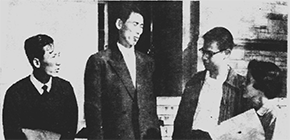newspaper image from 1953 of group of Korean journalists