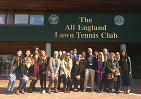 group of people in front of Wimbledon