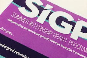 A poster of Summer Internship Grant Program 