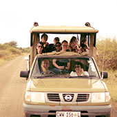 people in jeep at Kruger National Park