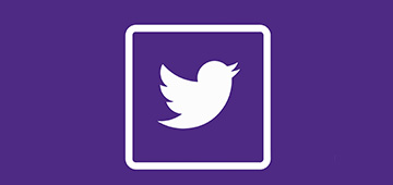 Twitter logo on purple background