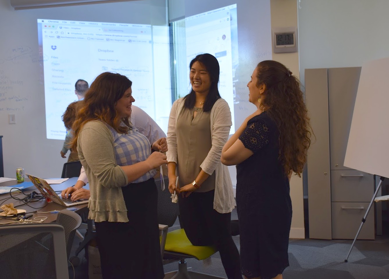 students in conference room