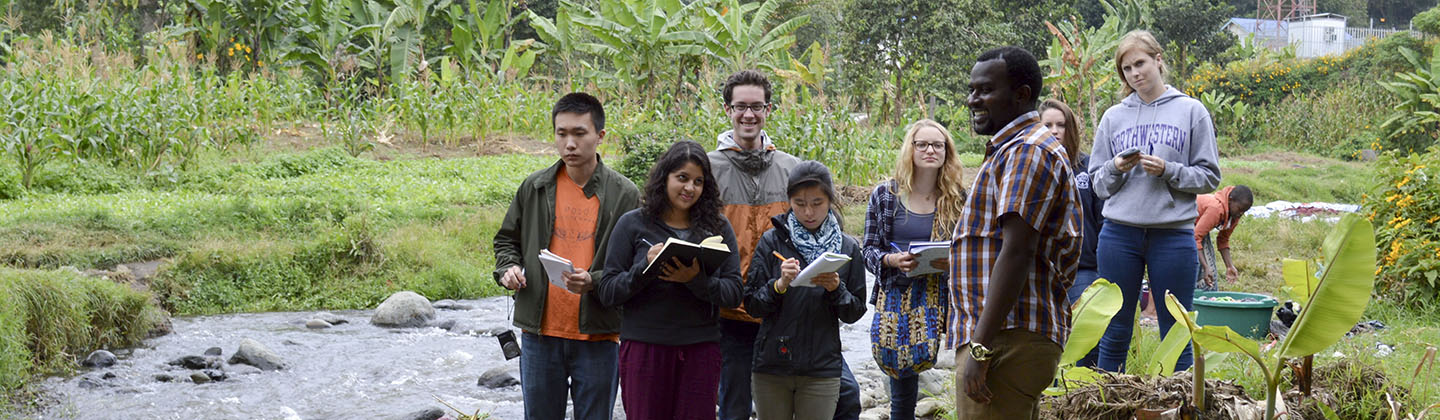 Group of students taking notes during tour in Arusha, Tanzania