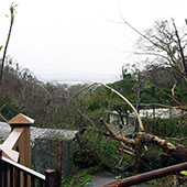 building destroyed by hurricane