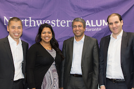 Members of the NU-Kellogg Club of Toronto pose for a picture. 