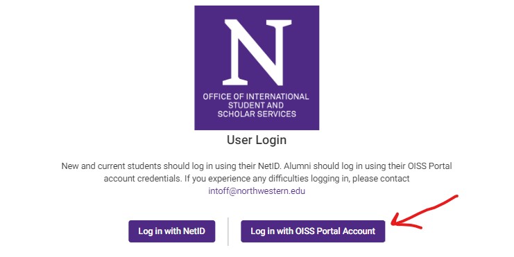 oiss portal login button for alumni