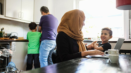 muslim family at home