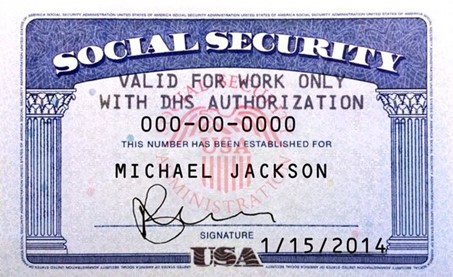 example SS card valid for work only with DHS authorization