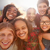 groups of young teenagers