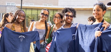 A group of students poses for a photo