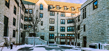 students walking on campus