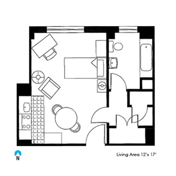 McManus efficiency studio floor plan 2
