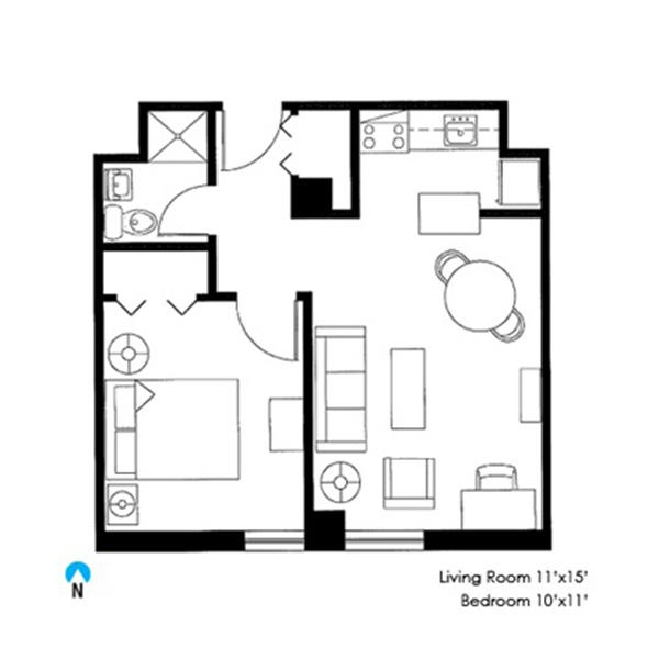 Engelhart one bedroom layout