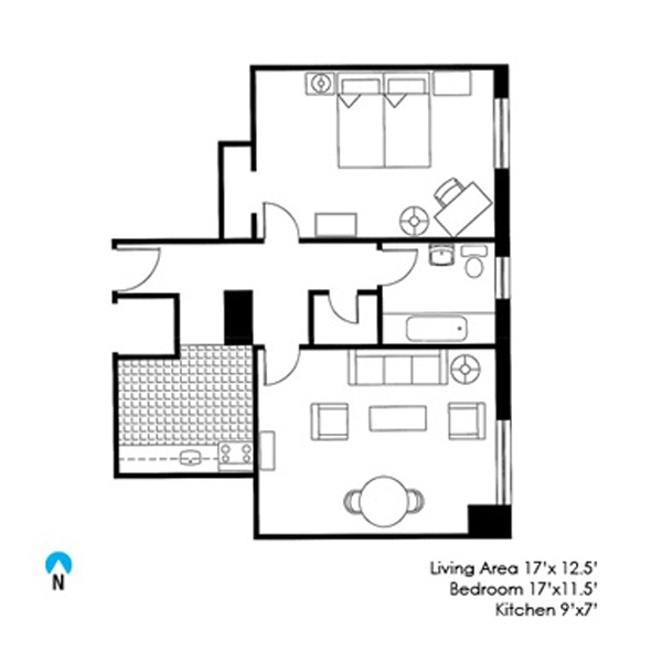 McManus one bedroom floor plan 1 (C)