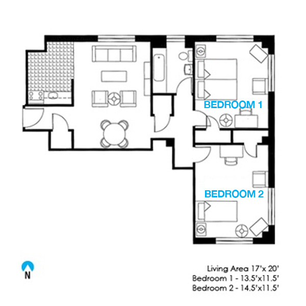 McManus two bedroom family layout
