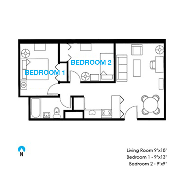Engelhart two bedroom layout