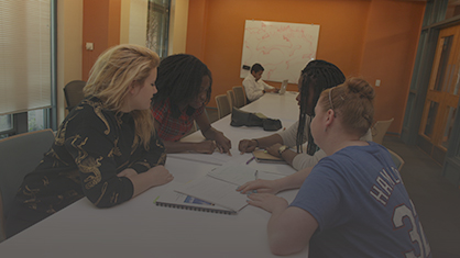 students at a table