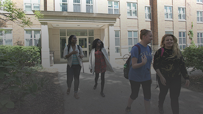 students on campus