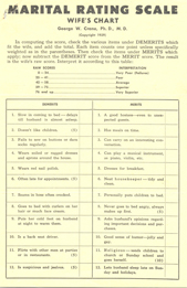 Wife Rating Scale