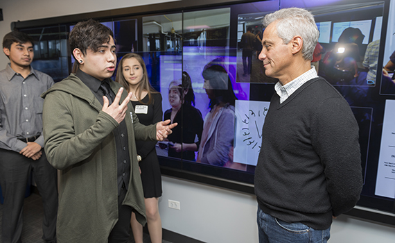 Danny Rodriguez and Mayor Rahm Emanuel