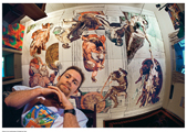 Du Val with Sistine Chapel mural