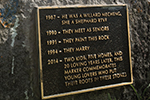 One alumni couple shared their love story with this plaque on the rocks along Lake Michigan. If this is your story, send a note and a photo to letters@northwestern.edu.