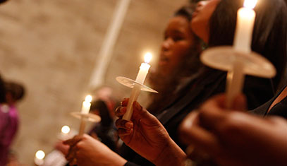 Candles at the MLK Day vigil