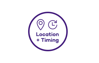 location pin and timing illustration