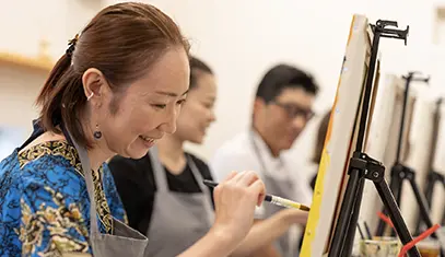 a group painting on canvas