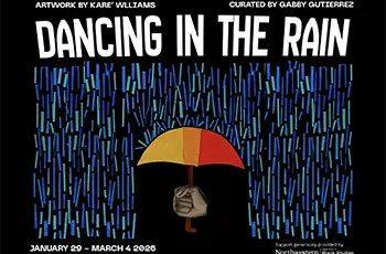 dancing in the rain postcard from exhibit